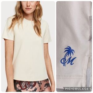 Scotch & Soda Journee Au Soleil Mercerized Cotton Crewneck Short Sleeve T-Shirt